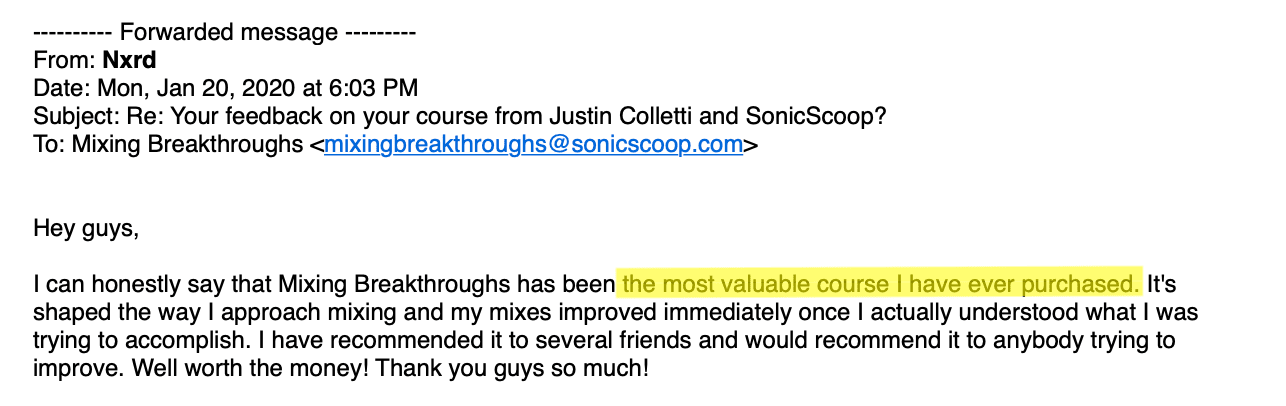 Course Testimonial